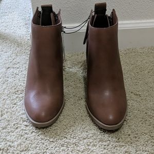 Brand New Brown/Tan Booties, Size 8.5